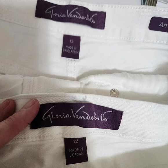 2 Gloria Vanderbilt Women's 12 Amanda Jeans Lot White Slimming Stretch - Nice! - Picture 8 of 11
